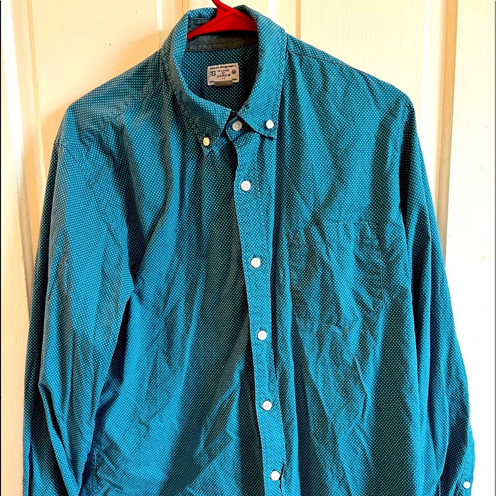 Medium, blue, J Crew casual button down.